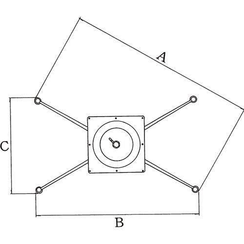 アルミ鋳物テーブル脚 ベースサイズ：A665×B550×C395×高さ700 品番：XL-AF-670 塗装カラー：22 ポール：49φ（アルミ）