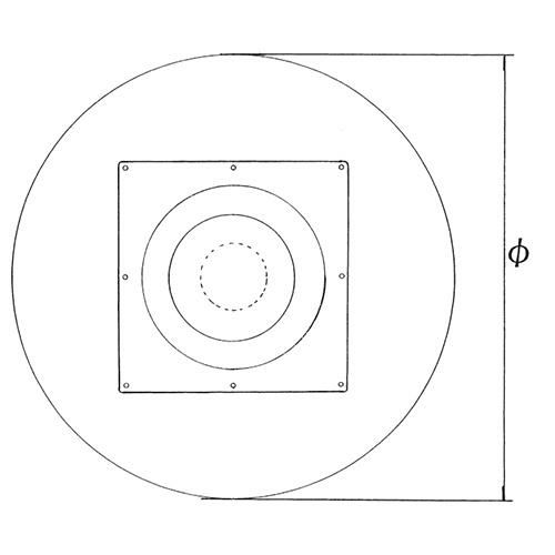 アルミ鋳物テーブル脚 ベースサイズ：A500φ×高さ700 品番：R-N 塗装カラー：44 ポール：50φ