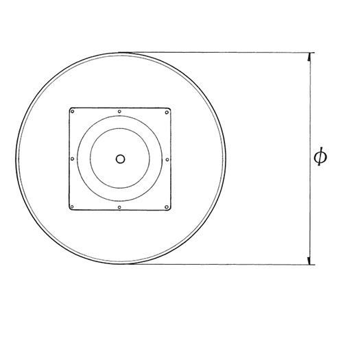 スチールベーステーブル脚 ベースサイズ：A360φ×高さ700 品番：RSQ 塗装カラー：11 ポール：60φ