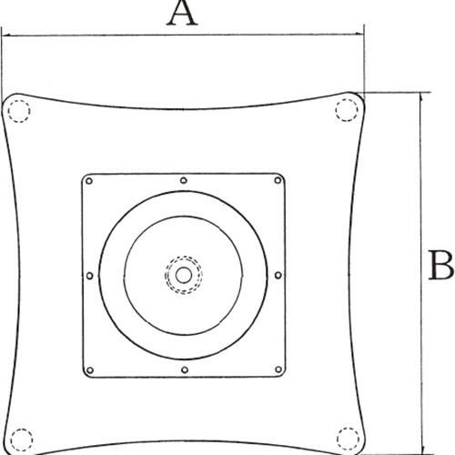 アルミ鋳物テーブル脚 ベースサイズ：A430×B430×高さ700 品番：SO-R 塗装カラー：99 ポール：42φ