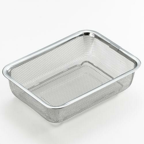 ステンレス角型水切りザル　中　新品/小物送料対象商品