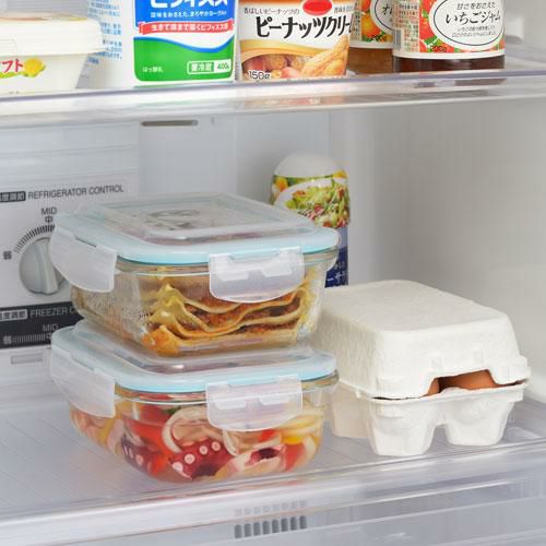 グラスコンテナ　4点ロック式ガラス保存容器　370　新品/小物送料対象商品