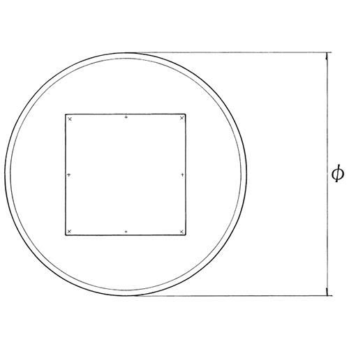 ステンレスH.Lベーステーブル脚 ベースサイズ：A500φ×高さ700 品番：RS-5D-L（ステンレスH・L） 塗装カラー：ポールCRヘアーライン ポール：139φ