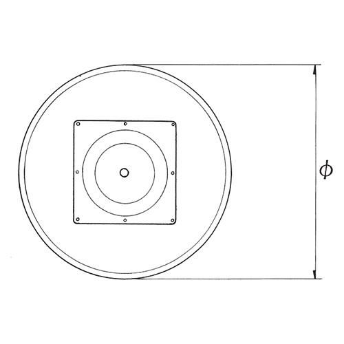 スチールベーステーブル脚 ベースサイズ：A360φ×高さ700 品番：RS-5D 塗装カラー：44 ポール：60φ