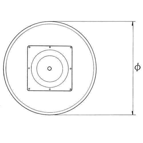 ステンレスH.Lベーステーブル脚 ベースサイズ：A400φ×高さ700 品番：RS-5D（ステンレスH・L） 塗装カラー：ポールシルバー塗装 ポール：60φ