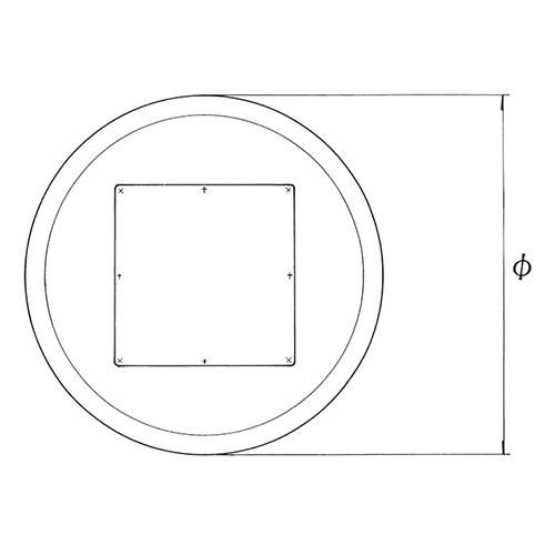 スチールベーステーブル脚 ベースサイズ：A500φ×高さ700 品番：RS-6D-L 塗装カラー：22 ポール：165φ