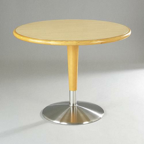 ステンレスH.Lベーステーブル脚 ベースサイズ：A450φ×高さ675mmのみ 品番：RS-D-WP（ステンレスH・L） 塗装カラー：BR ポール：ラバーウッド