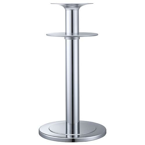 スチールベースハイテーブル脚（棚板付） ベースサイズ：A500φ×H40×高さ1000 品番：RSQ-DH 塗装カラー：118-TN ポール：101φ