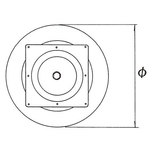 スチールベーステーブル脚 ベースサイズ：A400φ×H40×高さ700 品番：RSQ-DH 塗装カラー：14 ポール：76φ