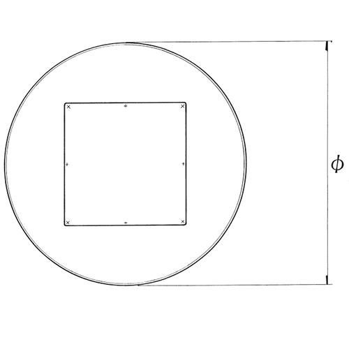 スチールベーステーブル脚 ベースサイズ：A500φ×H20×高さ700 品番：RSQ-N-L 塗装カラー：441-H ポール：139φ