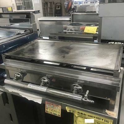 中古】ガスグリドル 幅615×奥行500×高さ180 都市ガス 【送料別途
