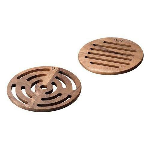 D&S ウッドウェア ラウンドトリベット 2pcsセット