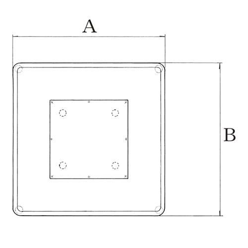 スチールベーステーブル脚 ベースサイズ：A460×B460×高さ700 品番：ST-5D-F 塗装カラー：41 ポール：25φ×4本 150P