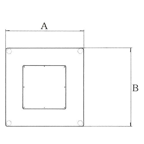 スチールベーステーブル脚 ベースサイズ：A450×B450×高さ700 品番：ST-K 塗装カラー：14 ポール：75角