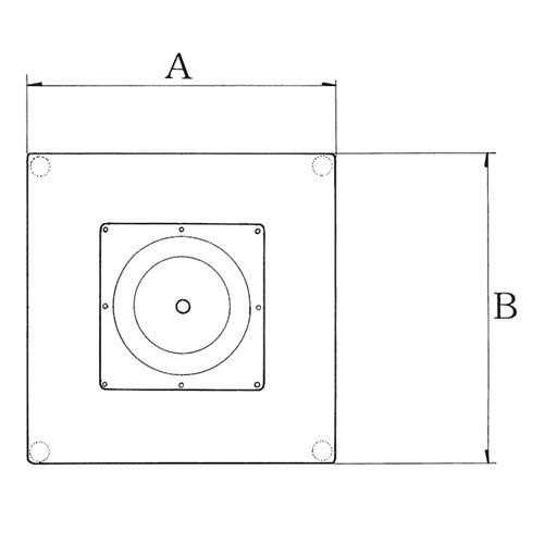 スチールベーステーブル脚 ベースサイズ：A450×B450×高さ700 品番：ST 塗装カラー：242-R ポール：101φ