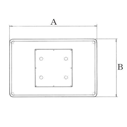 スチールベーステーブル脚 ベースサイズ：A700×B460×高さ700 品番：TST-5D-F 塗装カラー：99 ポール：25φ×4本 (200P×150)