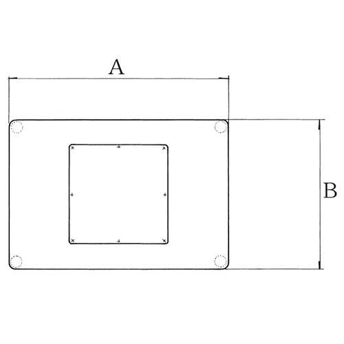 スチールベーステーブル脚 ベースサイズ：A550×B370×高さ700 品番：TST-K 塗装カラー：99 ポール：75角
