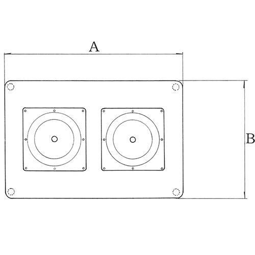 スチールベーステーブル脚 ベースサイズ：A680×B450×高さ700 品番：TST-W 塗装カラー：44 ポール：101φ×2