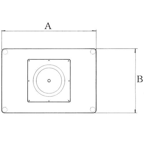 スチールベーステーブル脚 ベースサイズ：A550×B370×高さ700 品番：TST 塗装カラー：114-H ポール：76φ