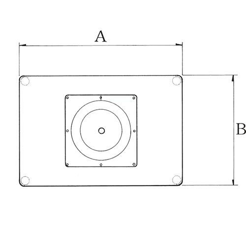 ステンレスH.Lベーステーブル脚 ベースサイズ：A700×B500×高さ700 品番：TST （ステンレスH・L） カラー：ポールステンレスヘアーライン ポール：139φ