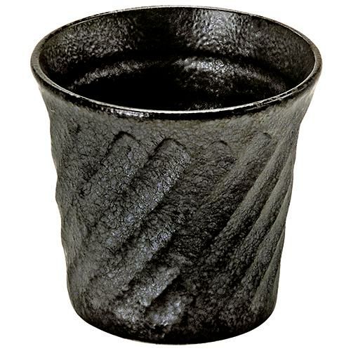 螺旋彫りロックグラス 銀彩