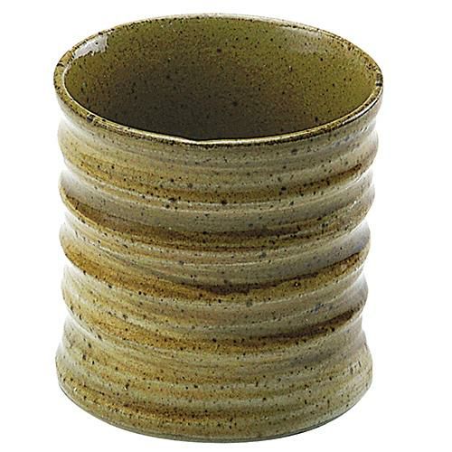 削りロックグラス　黄瀬戸萩