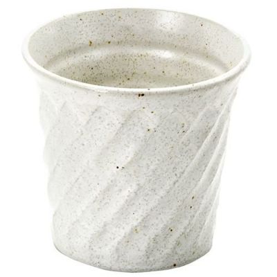 螺旋彫りロックグラス 白マット