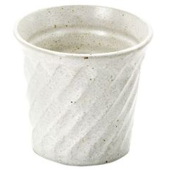 螺旋彫りロックグラス 白マット