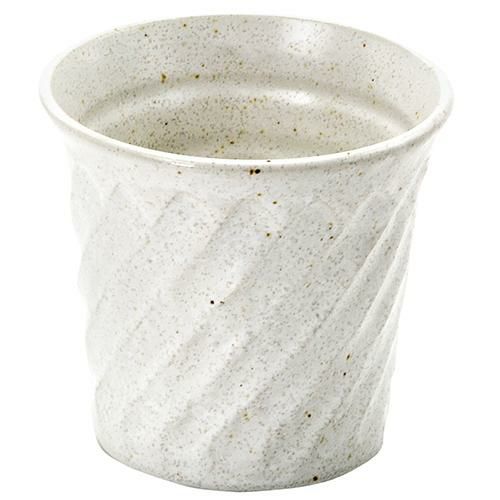 螺旋彫りロックグラス 白マット