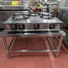 中古】ガス卓上コンロ 3口 マルゼン M-823E 幅780×奥行350×高さ164