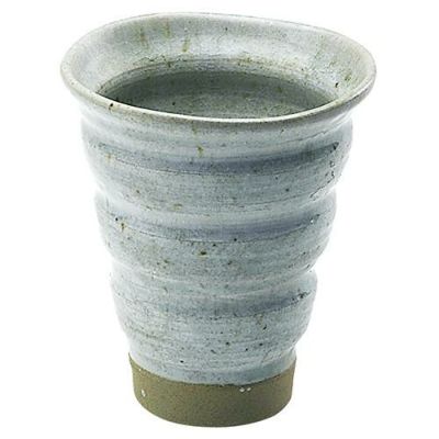 削りラッパタンブラー　青磁刷毛