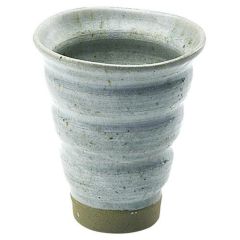 削りラッパタンブラー　青磁刷毛