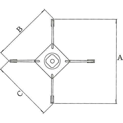 アルミ鋳物イス脚 ベースサイズ：A560×B405×C405×高さ450迄指定可 品番：C-550 塗装カラー：14AM-P ポール：42φ