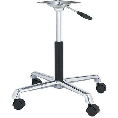 アルミダイキャストイス脚　キャスター付（ガス圧昇降式） ベースサイズ：A600×B440×C440×高さ555～410 品番：DC-C-600 塗装カラー：14-GC ポール：50φ