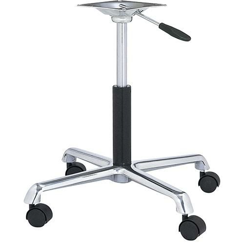 アルミダイキャストイス脚　キャスター付（ガス圧昇降式） ベースサイズ：A600×B440×C440×高さ555～410 品番：DC-C-600 塗装カラー：14-GC ポール：50φ