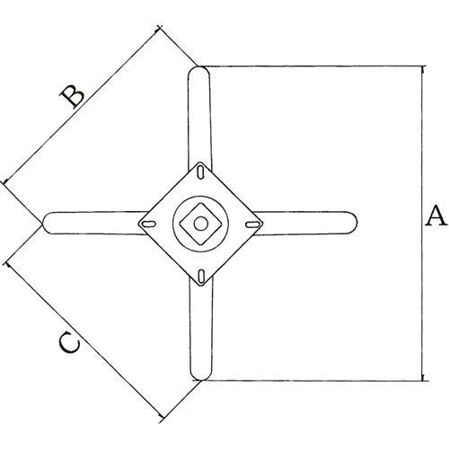 アルミダイキャストイス脚　キャスター付 ベースサイズ：A600×B440×C440×高さ450迄指定可 品番：DC-C-600 塗装カラー：44-C ポール：50φ