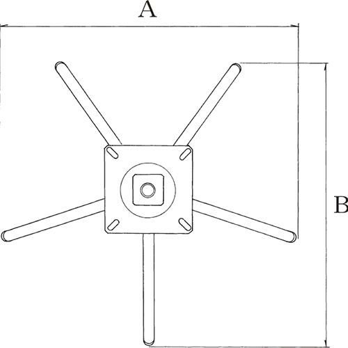 アルミダイキャストイス脚 ベースサイズ：A573×B545×高さ450迄指定可 品番：FD-300 塗装カラー：11-A ポール：38φ