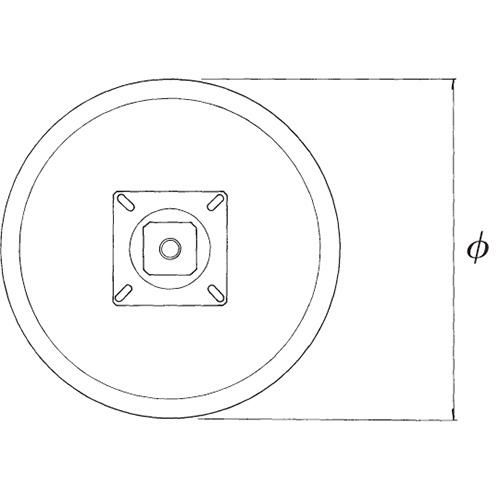 ステンレスH.Lベースイス脚 ベースサイズ：A400φ×高さ360迄指定可 品番：RS-5D（ステンレスH・L） 塗装カラー：ポールステンレスヘアーライン ポール：76φ