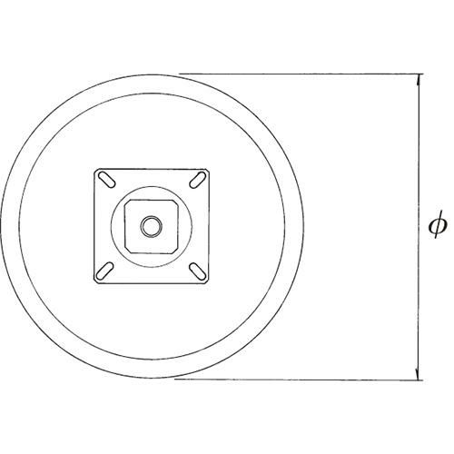 スチールベースイス脚 ベースサイズ：A400φ×高さ450迄指定可 品番：RS-6D 塗装カラー：99 ポール：76φ