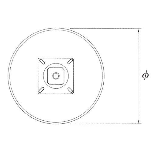 スチールベースイス脚 ベースサイズ：A400φ×高さ450迄指定可 品番：RSQ 塗装カラー：22 ポール：76φ