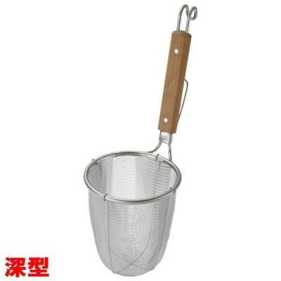 TS ステンレス 深型 ラーメン専用パワーてぼ 細麺用 10メッシュ