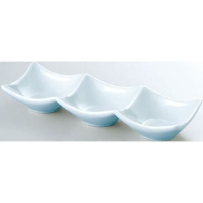 20cm 三連皿 青白磁/業務用