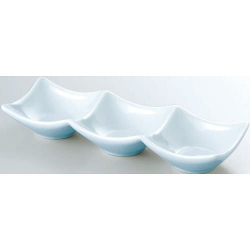 20cm 三連皿 青白磁/業務用