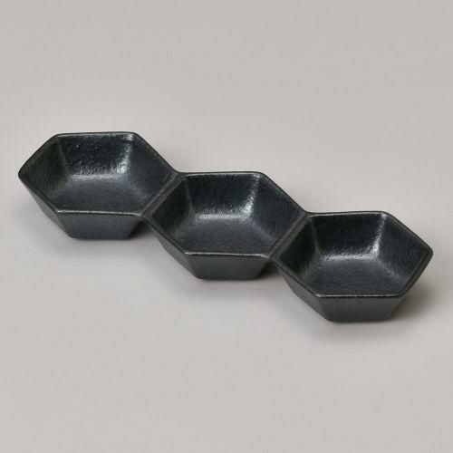 ゆず黒六角3連 φ20.7×7.5×2.5cm 307-128 (5個入) 