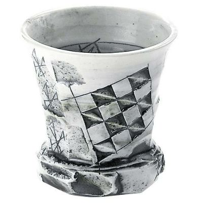 ロックグラス　白磁線刻