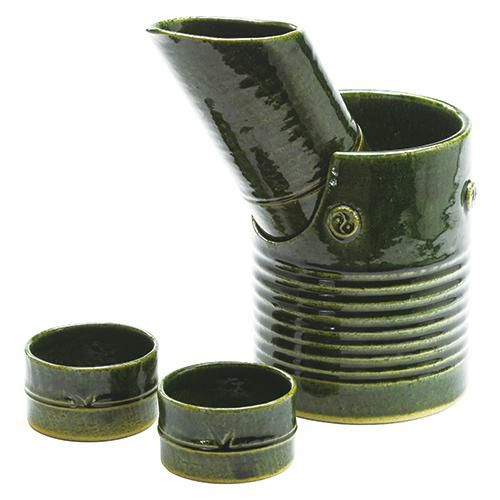 竹冷酒器セット　織部