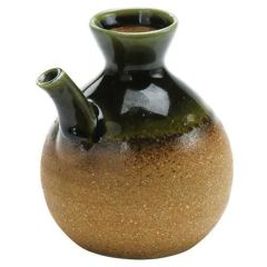 口付丸徳利　伊賀織部