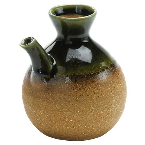 口付丸徳利　伊賀織部