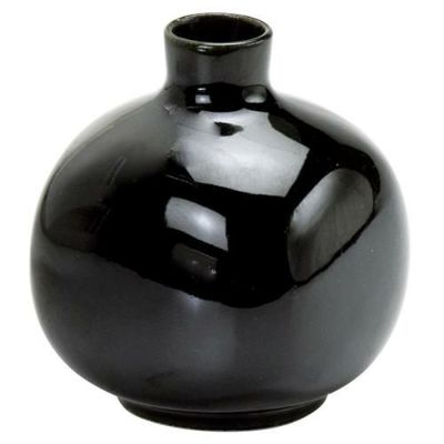 角丸徳利　黒織部