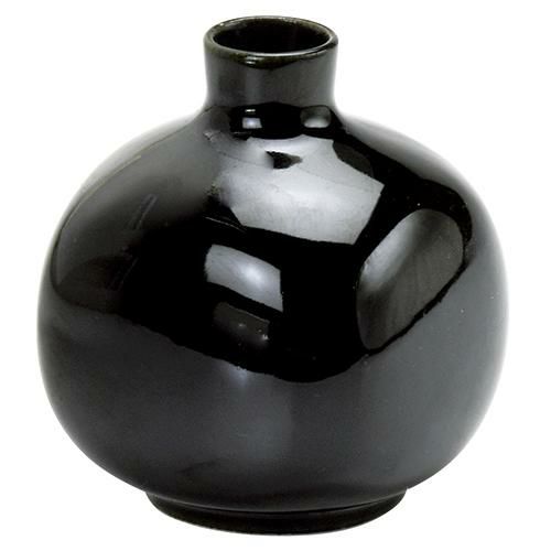 角丸徳利　黒織部